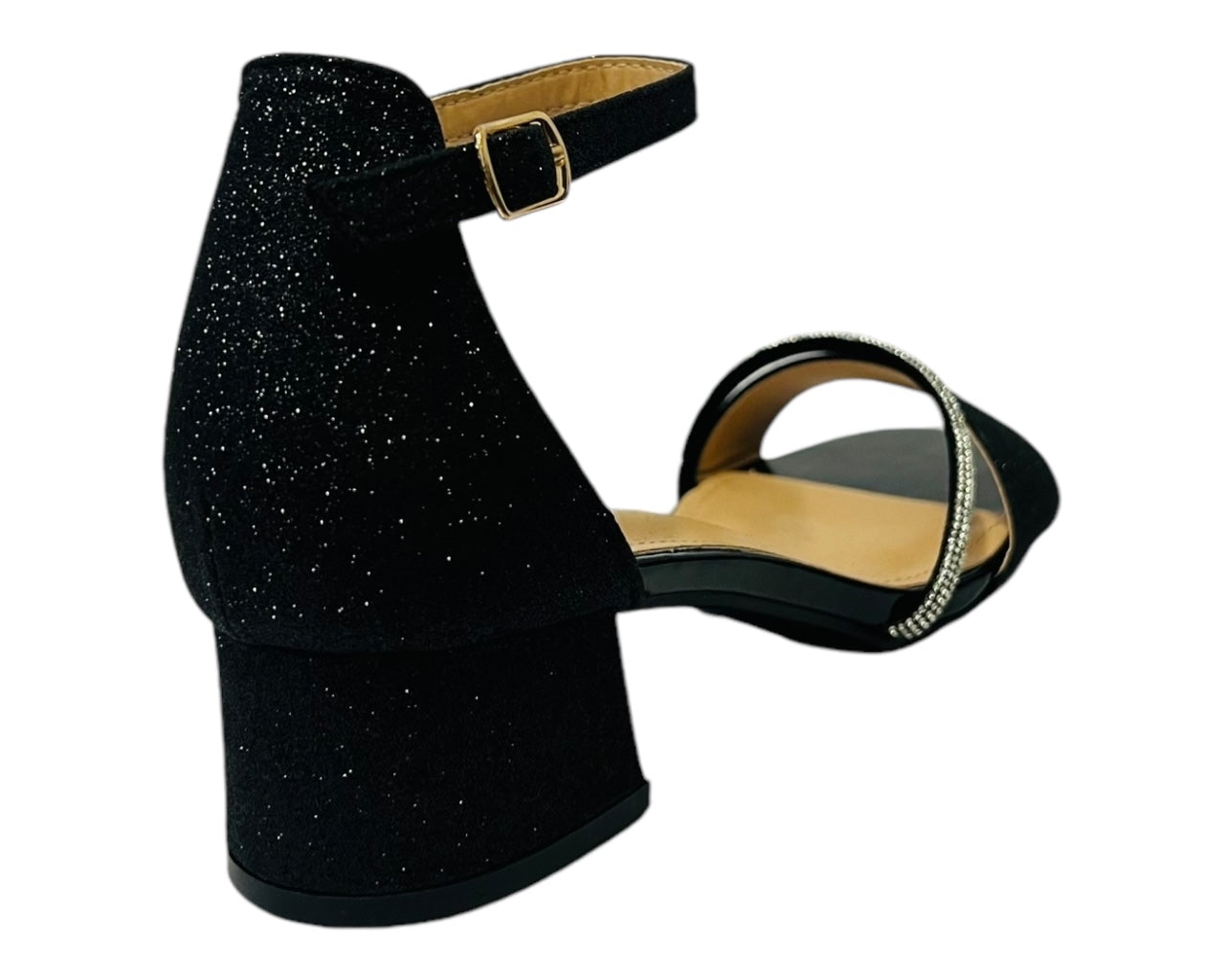 Ankle Strap Glitter Block 4.5CM Heel Shoes