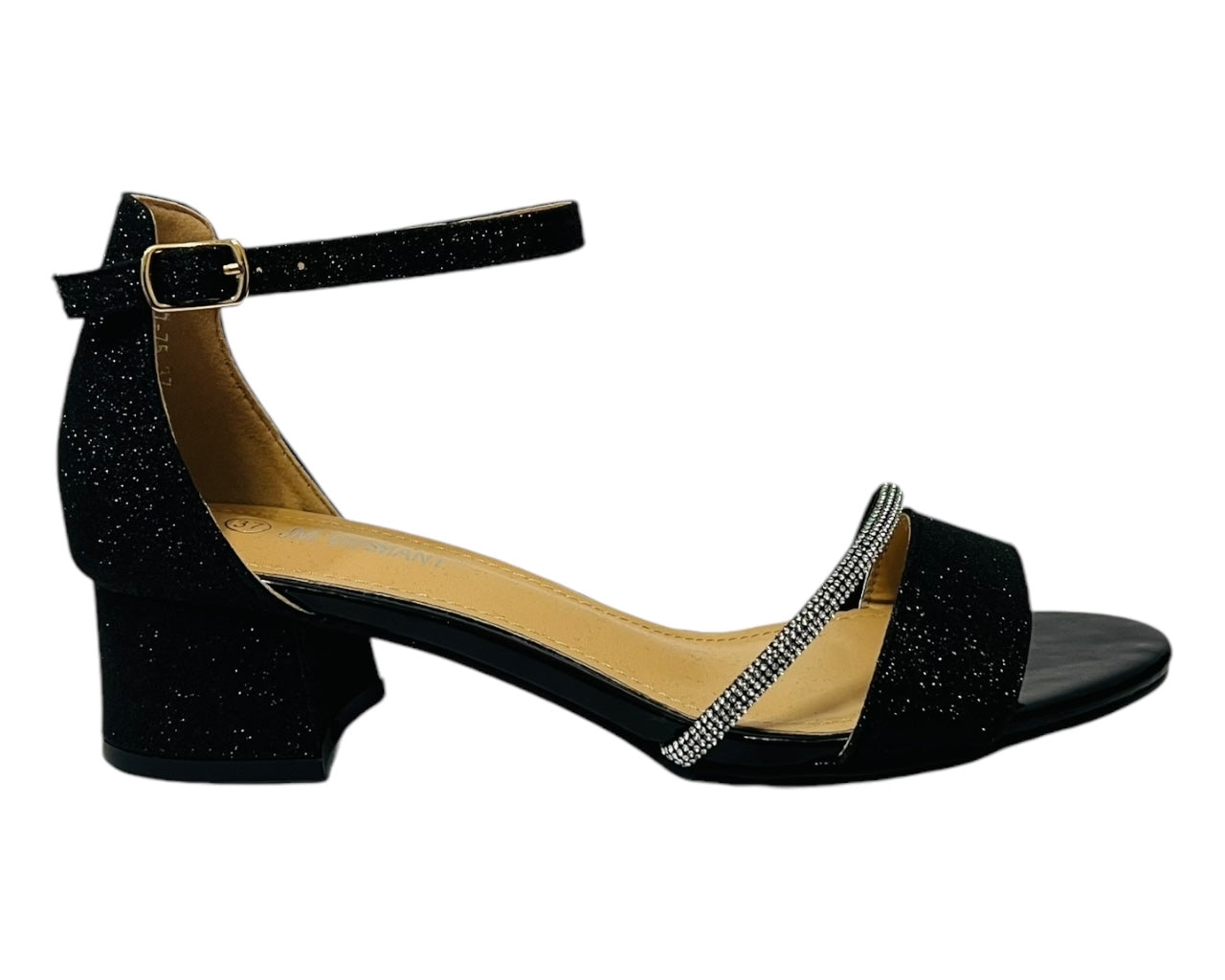 Ankle Strap Glitter Block 4.5CM Heel Shoes