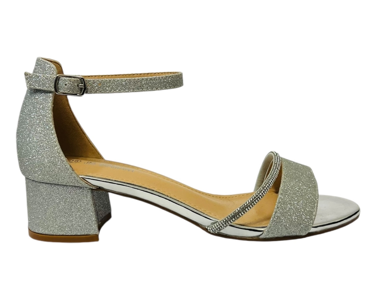 Ankle Strap Glitter Block 4.5CM Heel Shoes