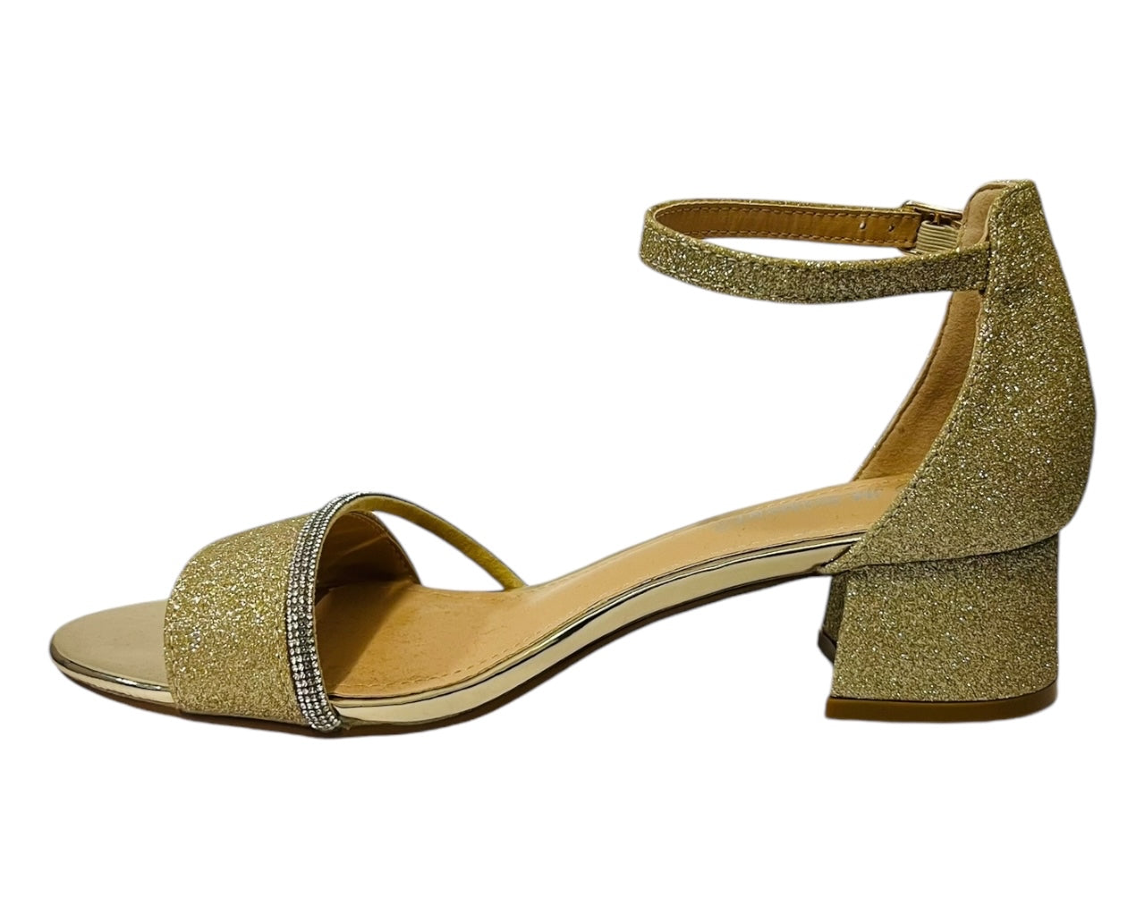 Ankle Strap Glitter Block 4.5CM Heel Shoes