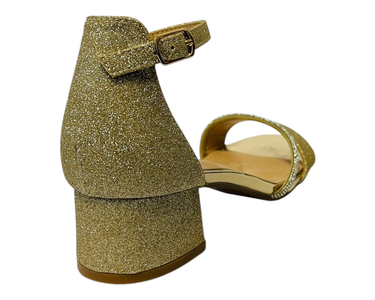 Ankle Strap Glitter Block 4.5CM Heel Shoes