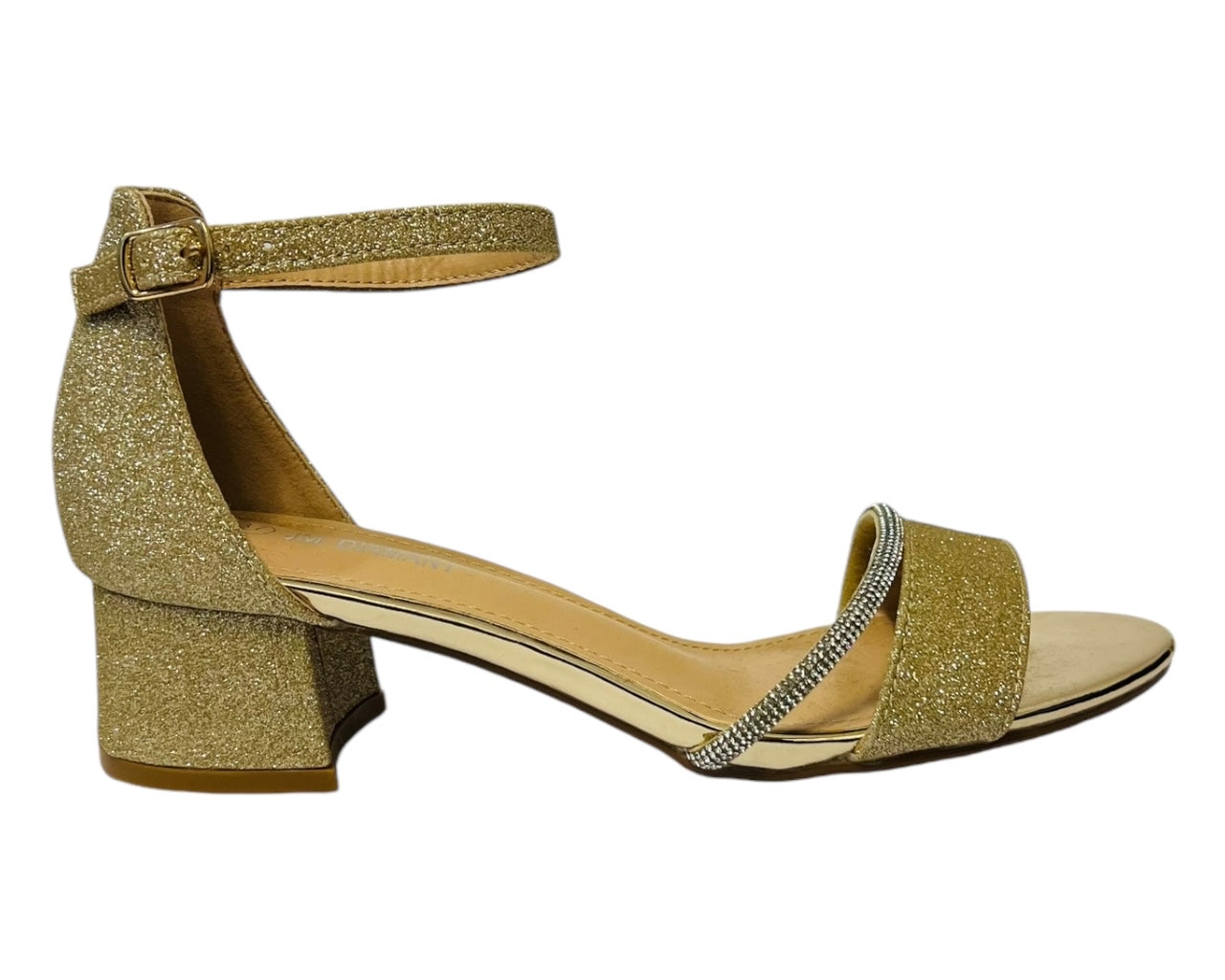 Ankle Strap Glitter Block 4.5CM Heel Shoes