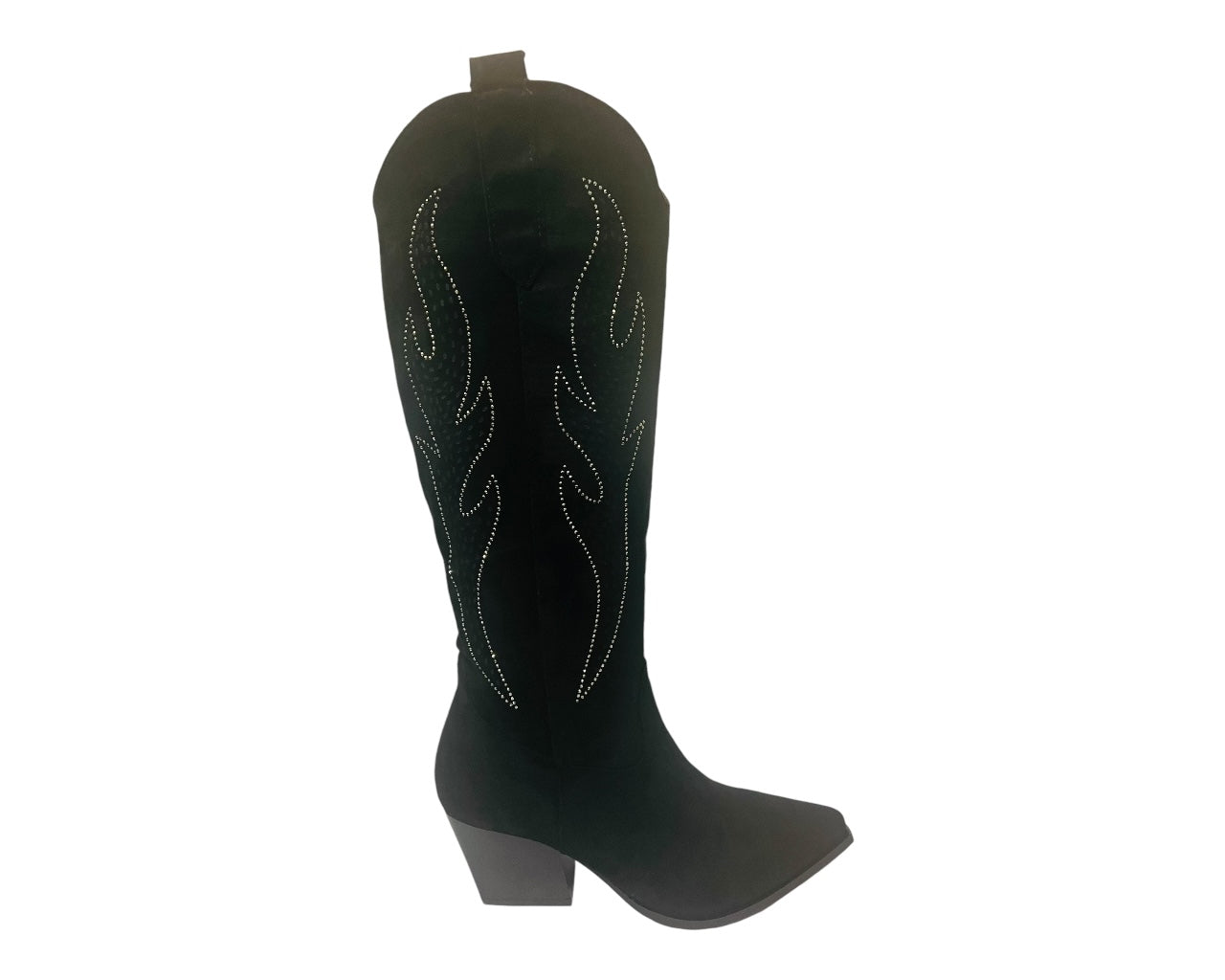 Women's Western Cowboy Embroidered Suede Long Boots