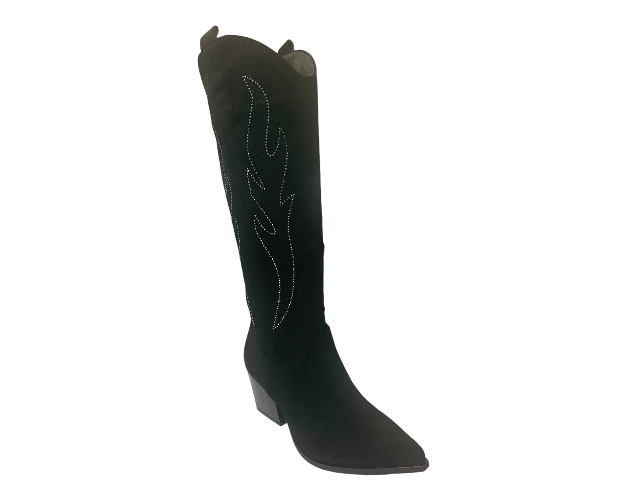 Women's Western Cowboy Embroidered Suede Long Boots
