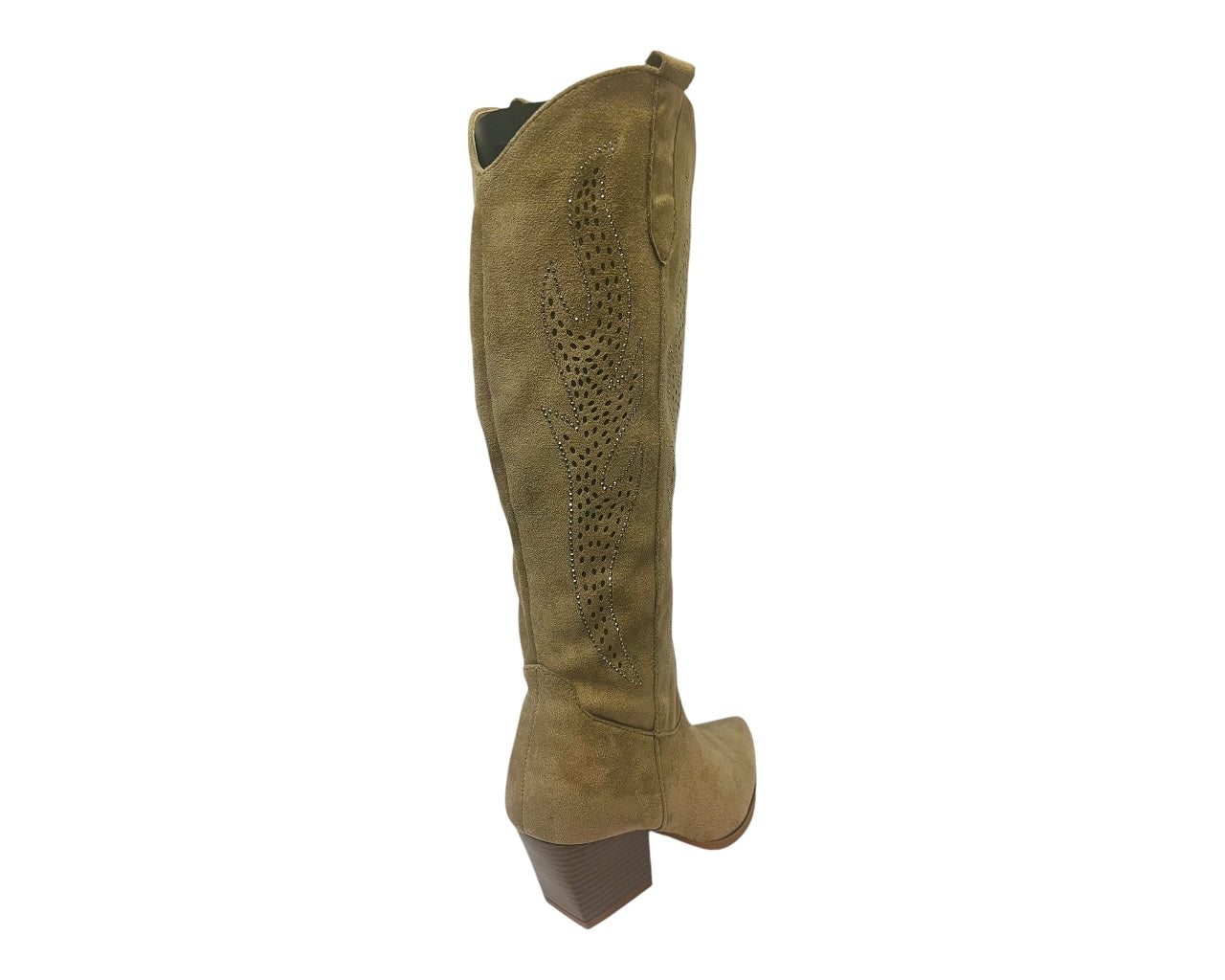 Women's Western Cowboy Embroidered Suede Long Boots