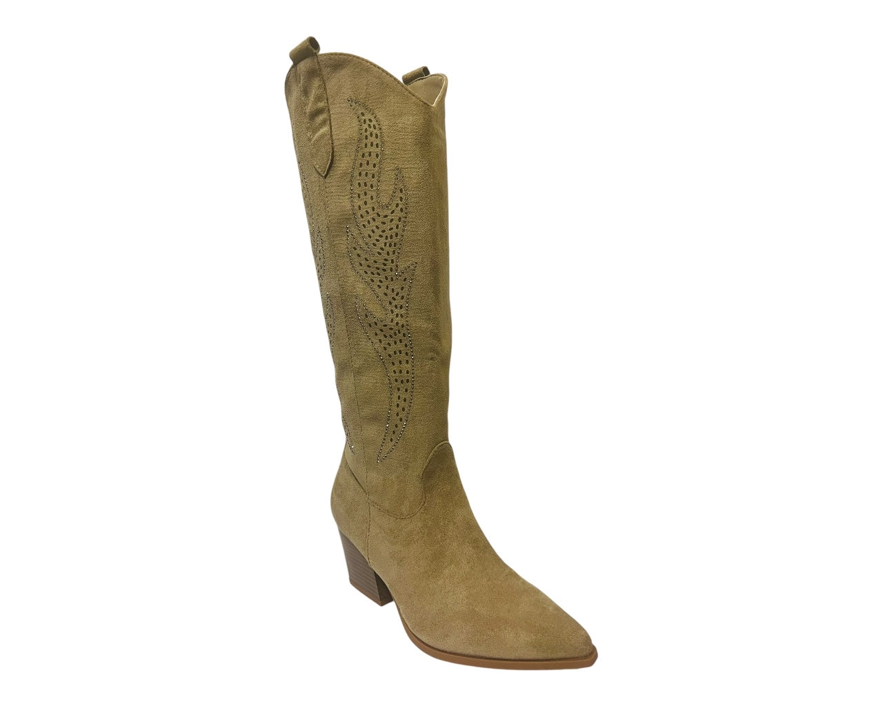 Women's Western Cowboy Embroidered Suede Long Boots