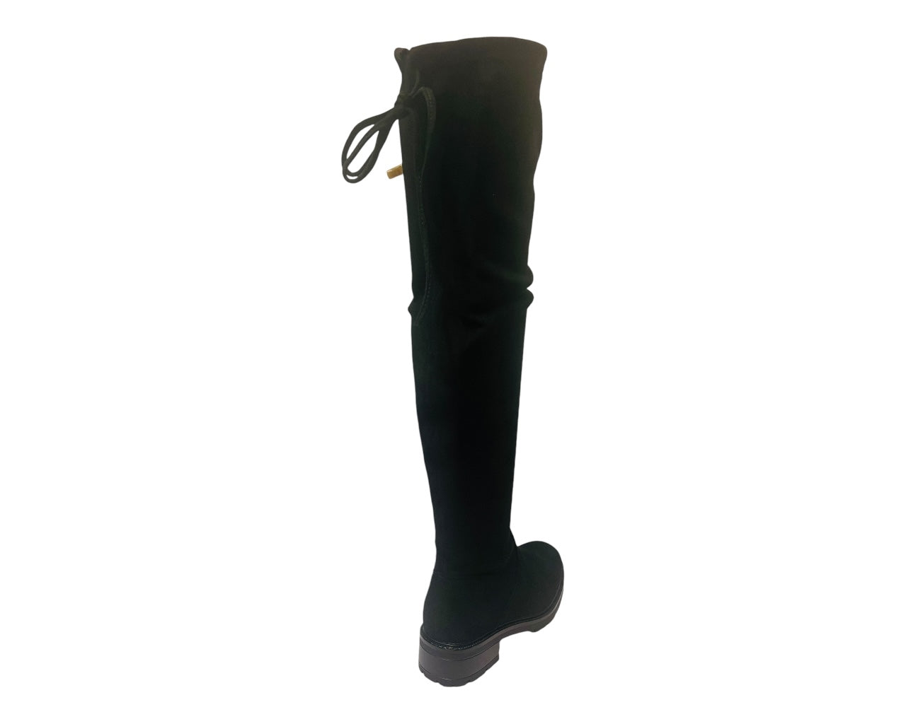 Women's Canvas Flat Heel Over the Knee Boots Black