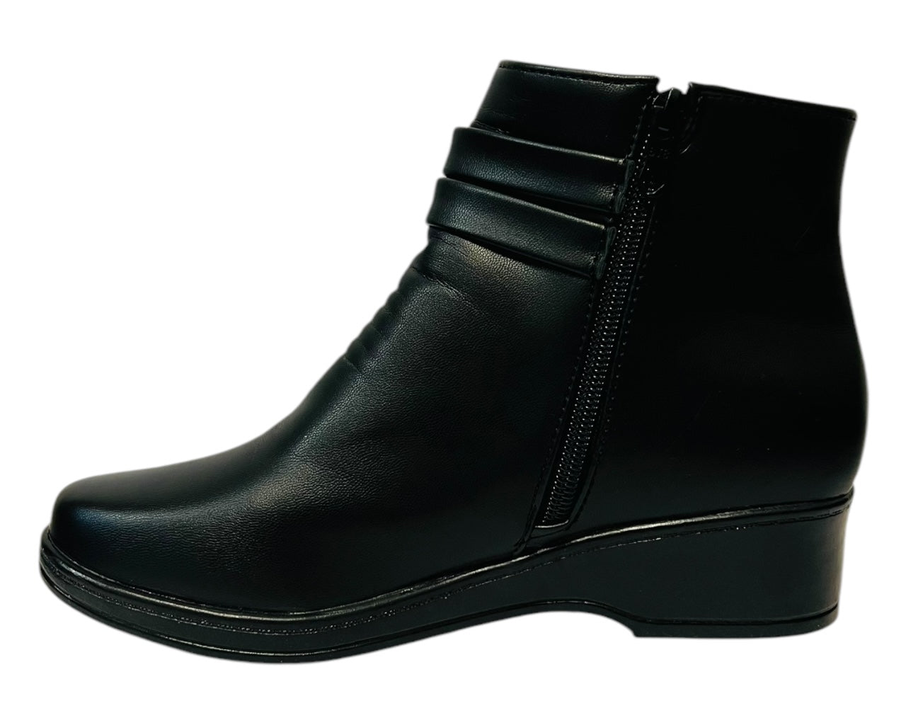 Women's Faux Leather Zip Ankle Boots