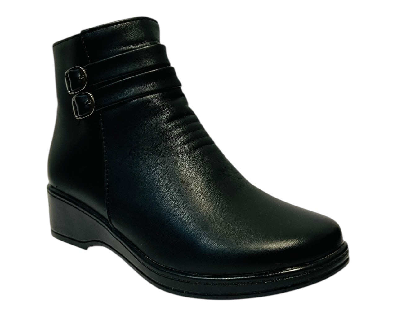 Women's Faux Leather Zip Ankle Boots
