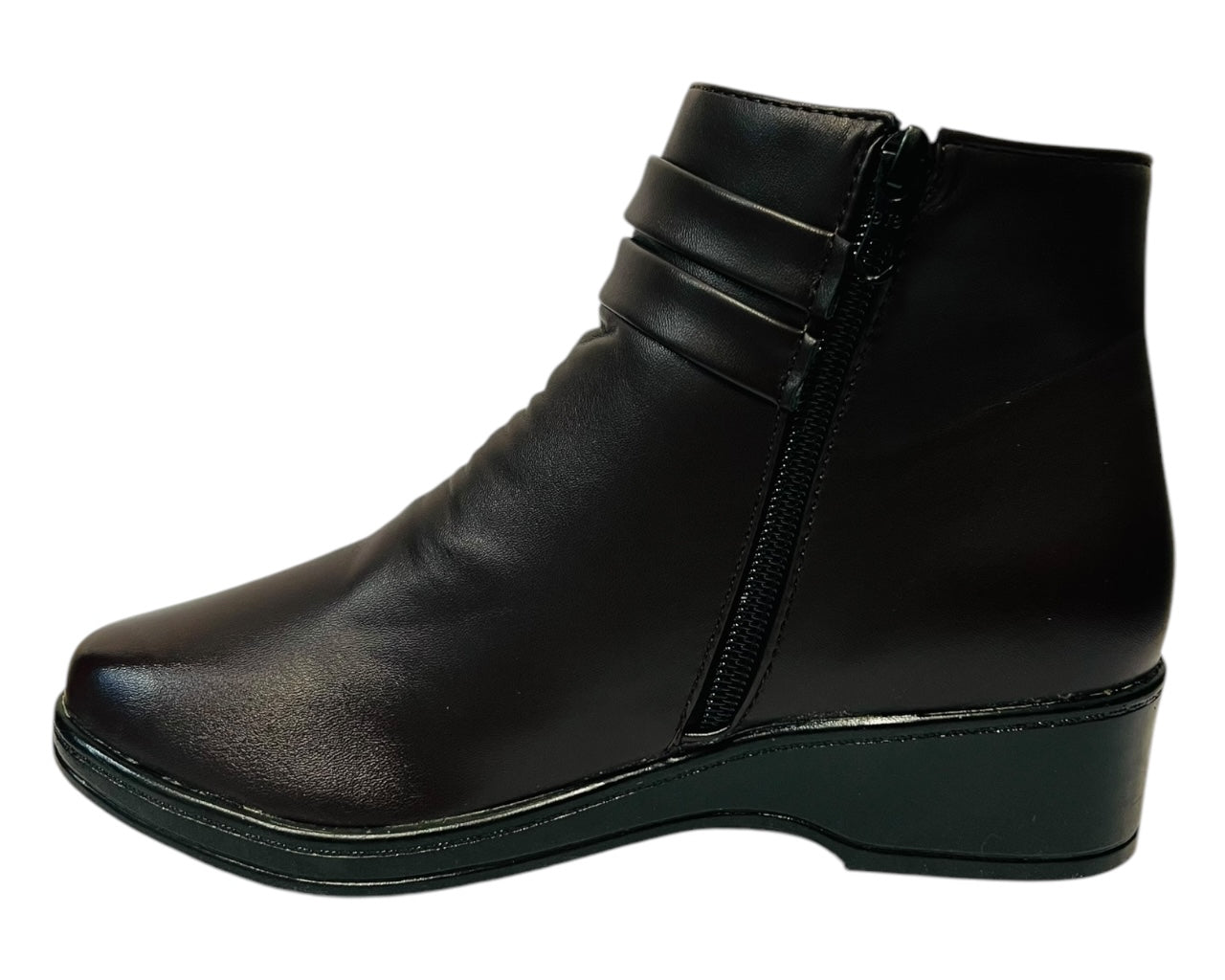 Women's Faux Leather Zip Ankle Boots