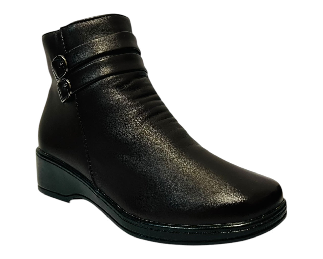 Women's Faux Leather Zip Ankle Boots