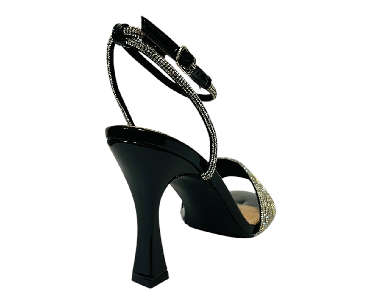 Women's Ankle Strap Diamante Spool Heel Shoes
