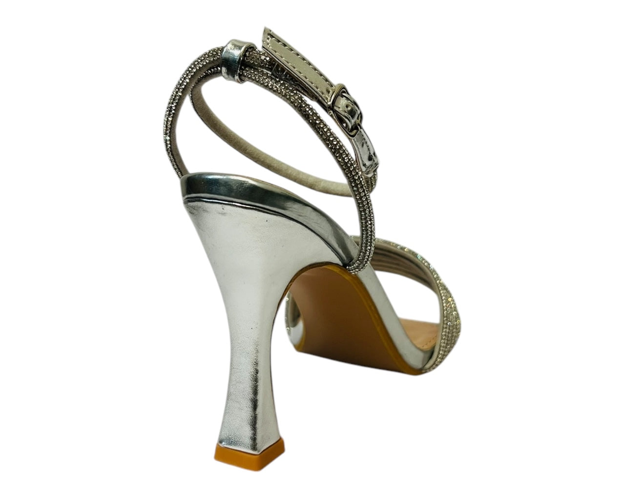 Women's Ankle Strap Diamante Spool Heel Shoes