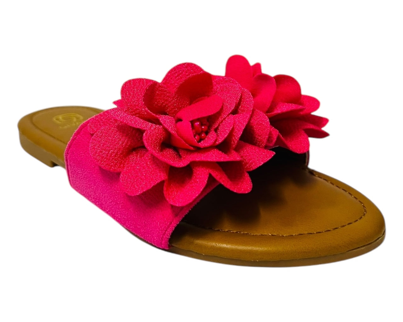 Women's Lightweight Open Toe Floral Deco Flat Sliders