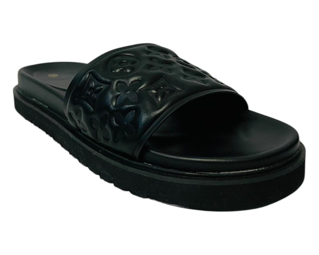 Women's Faux Leather Flat Sliders