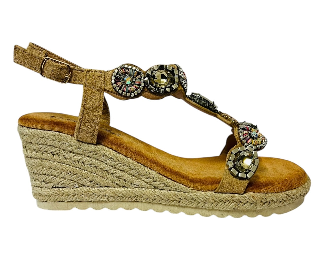 Women's Lightweight Diamante Espadrilles Wedge Sandals