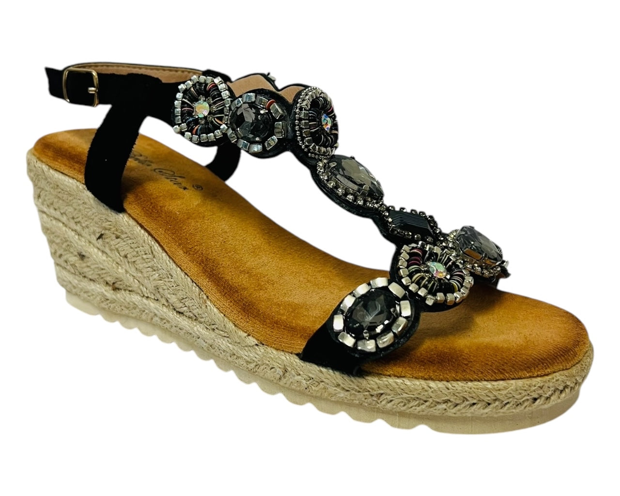 Women's Lightweight Diamante Espadrilles Wedge Sandals
