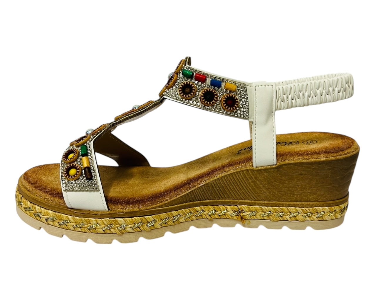 Women's Lightweight Diamante Slip On Wedge Sandals