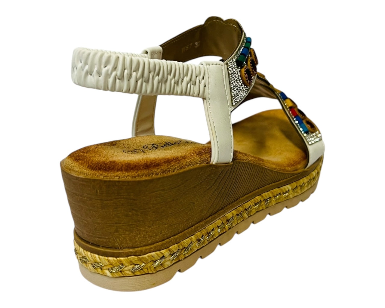 Women's Lightweight Diamante Slip On Wedge Sandals
