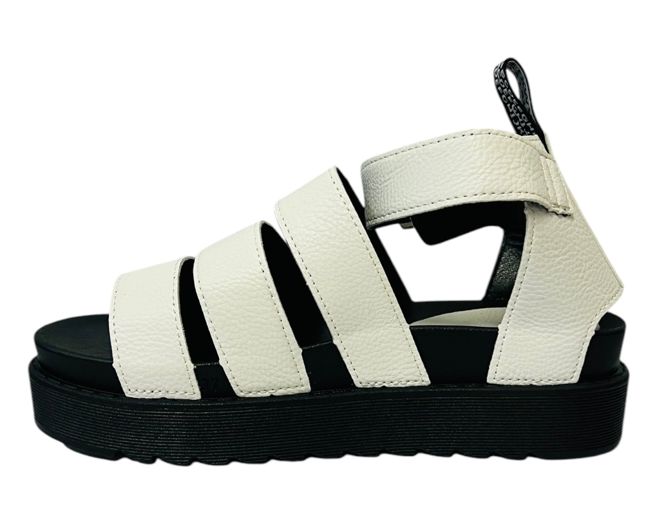 Women's Faux Leather Chunky Sole Gladiator Sandals Black
