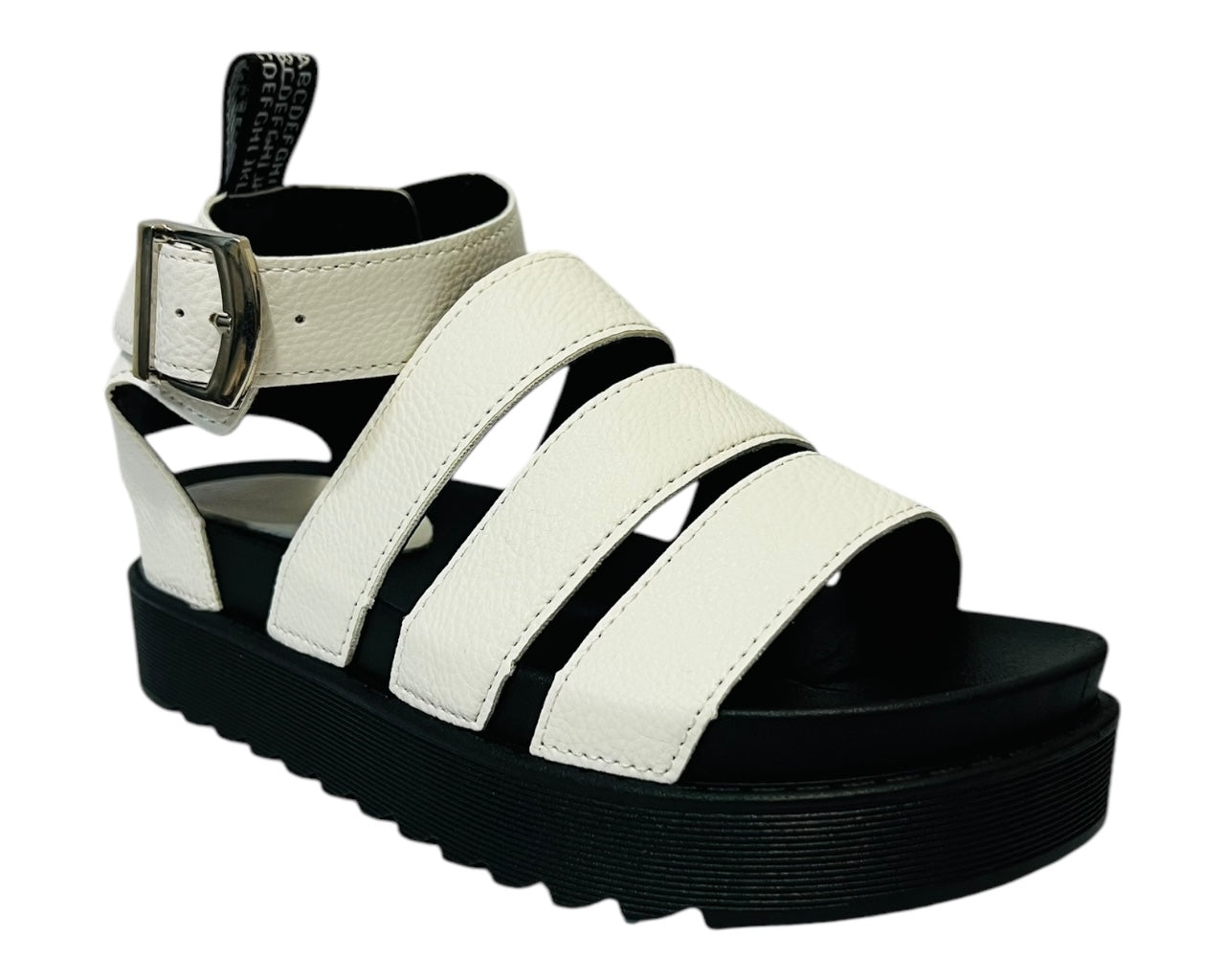 Women's Faux Leather Chunky Sole Gladiator Sandals Black