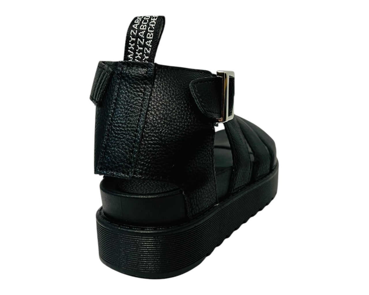 Women's Faux Leather Chunky Sole Gladiator Sandals Black