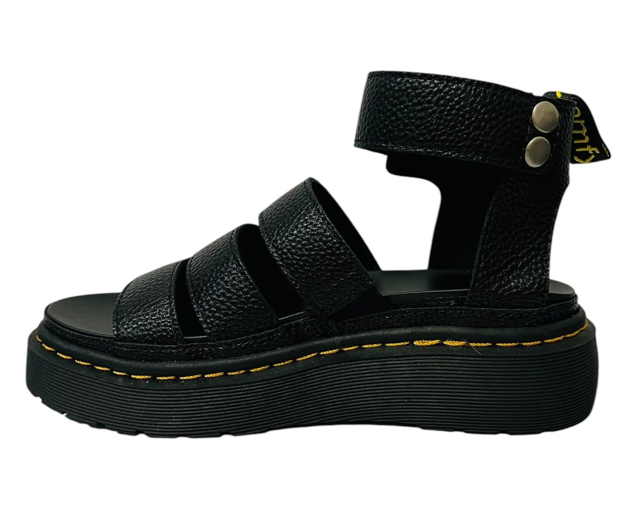 Women's Faux Leather Chunky Sole Gladiator Sandals Black