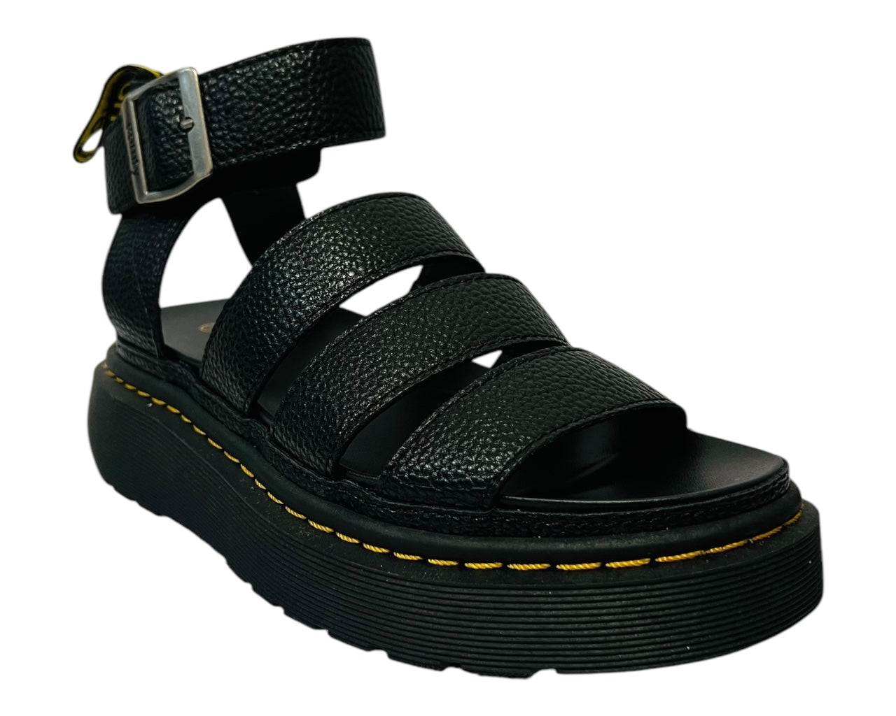 Women's Faux Leather Chunky Sole Gladiator Sandals Black
