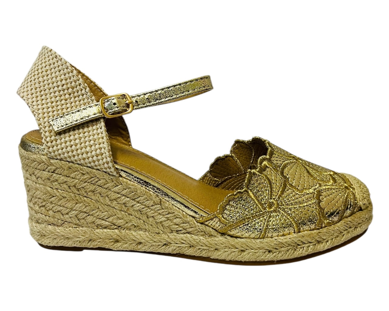 Women's Wedge Heel Ankle Strap Court Shoe Sandals