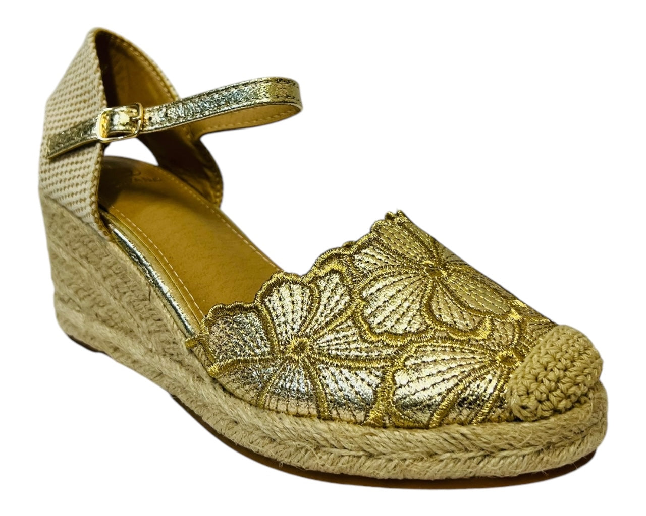 Women's Wedge Heel Ankle Strap Court Shoe Sandals