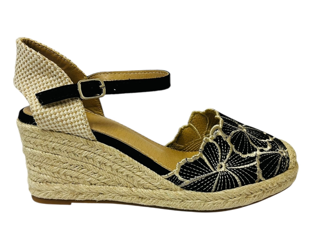 Women's Wedge Heel Ankle Strap Court Shoe Sandals