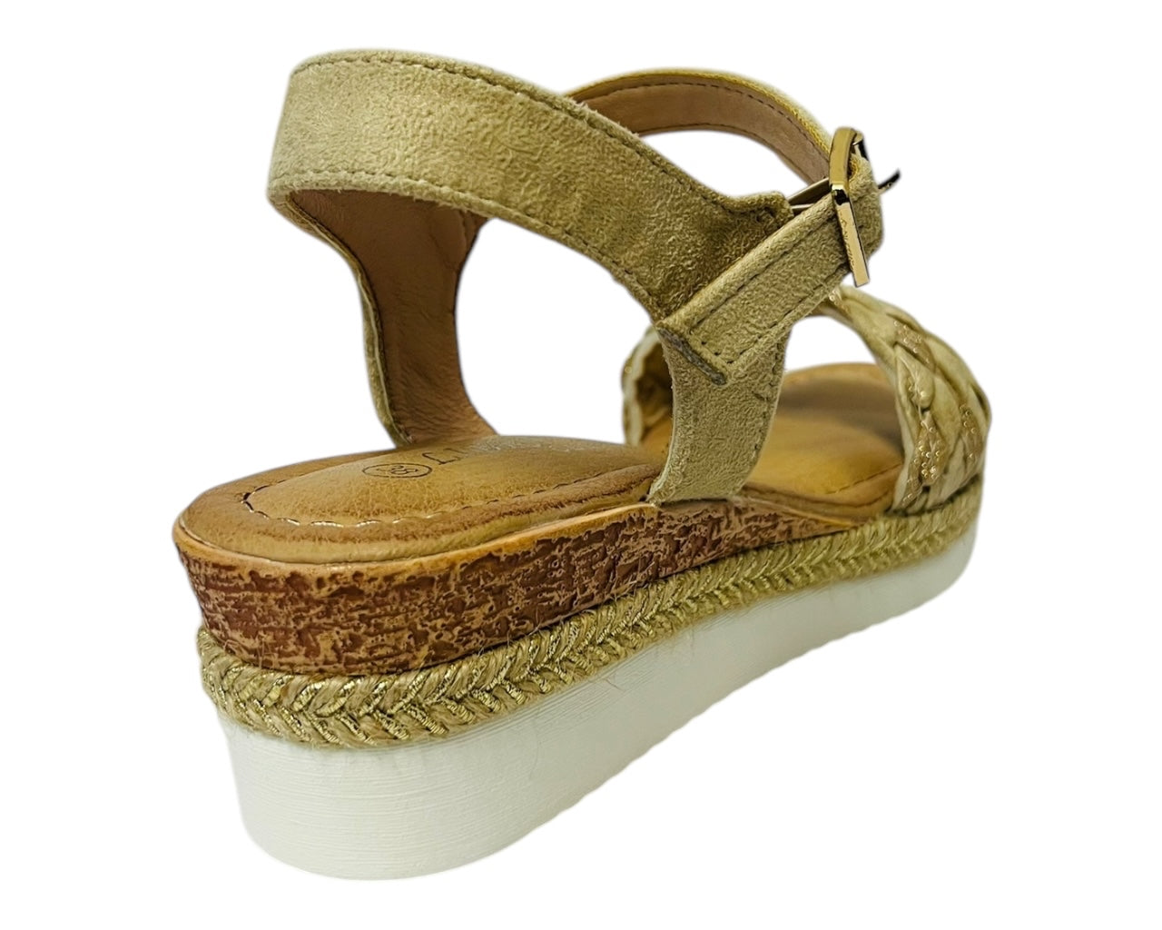 Women's Faux Leather Padded Ankle Strap Wedge Sandals