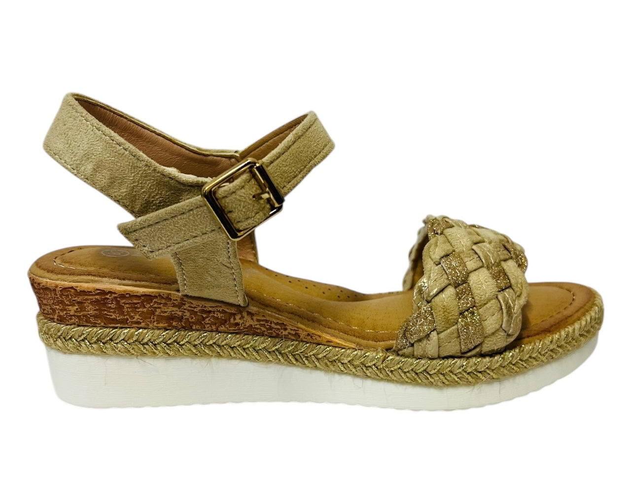 Women's Faux Leather Padded Ankle Strap Wedge Sandals