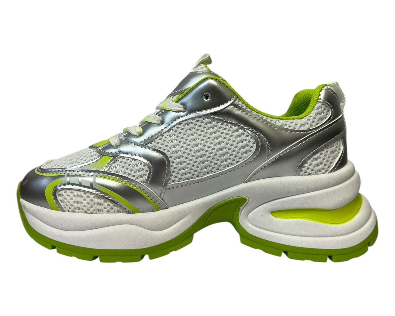 Women's Chunky Sole Mesh Lace Up Sports Trainers