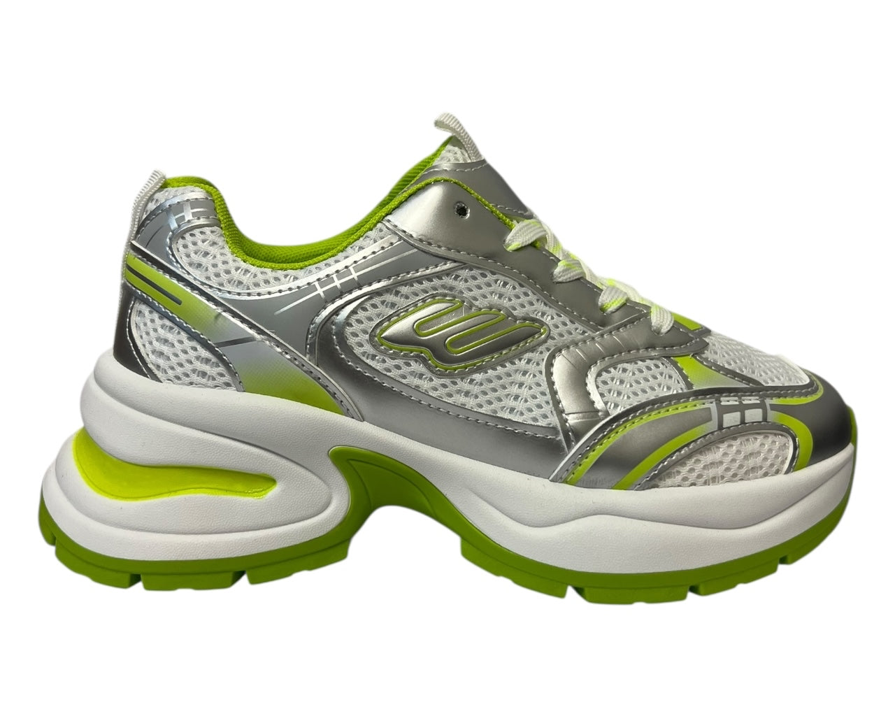 Women's Chunky Sole Mesh Lace Up Sports Trainers
