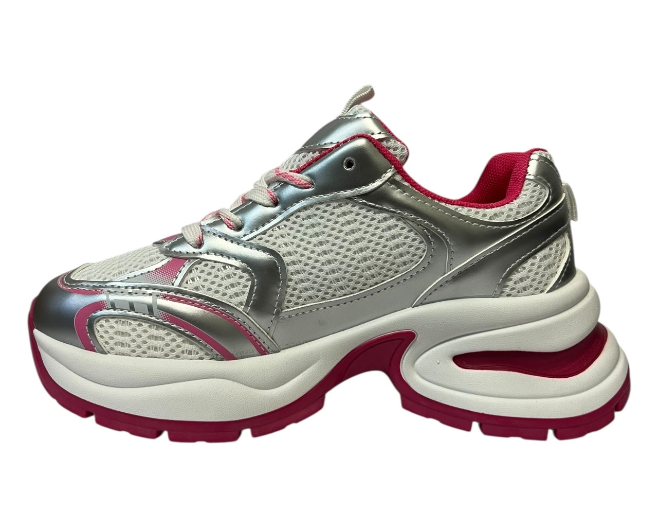 Women's Chunky Sole Mesh Lace Up Sports Trainers