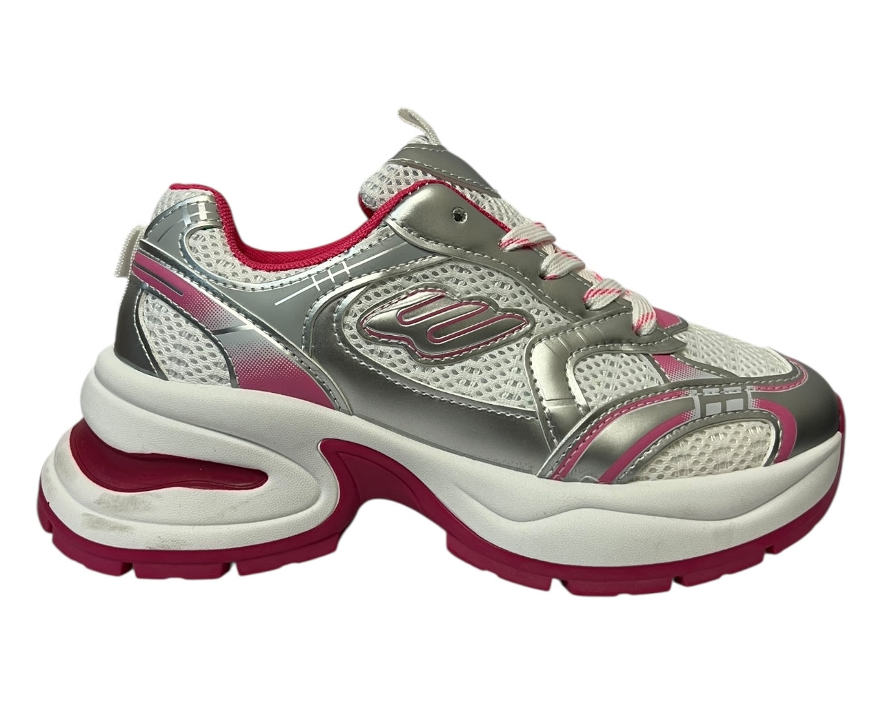 Women's Chunky Sole Mesh Lace Up Sports Trainers