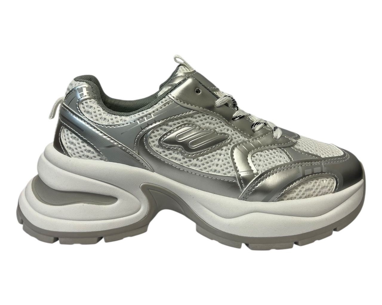 Women's Chunky Sole Mesh Lace Up Sports Trainers