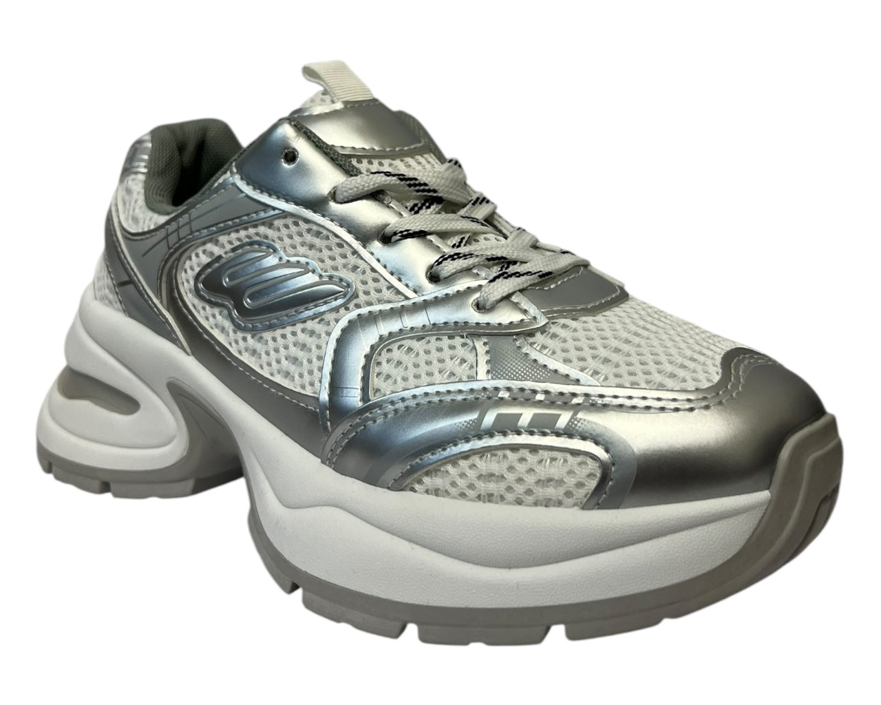 Women's Chunky Sole Mesh Lace Up Sports Trainers