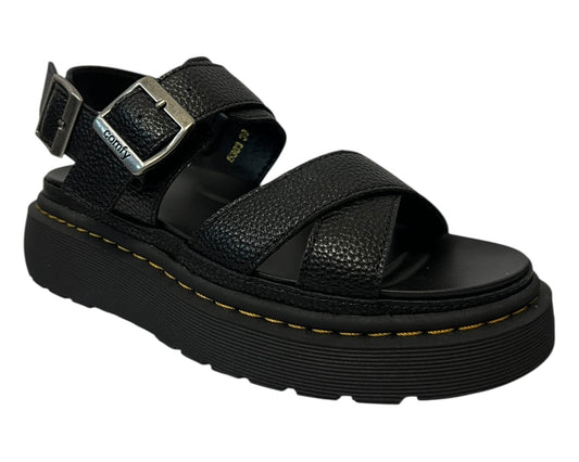 Women's Ankle Strap Platform Gladiator Sandals Black