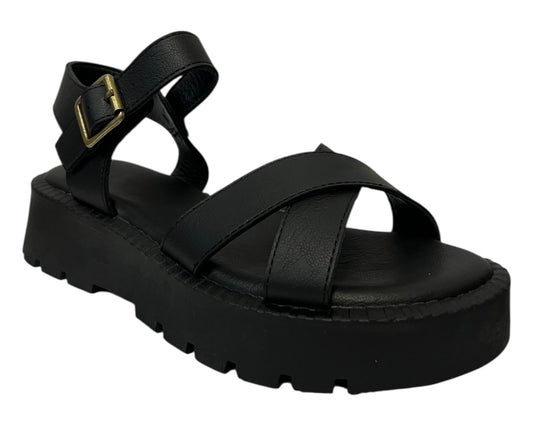 Women's Ankle Strap Gladiator Sandals Black