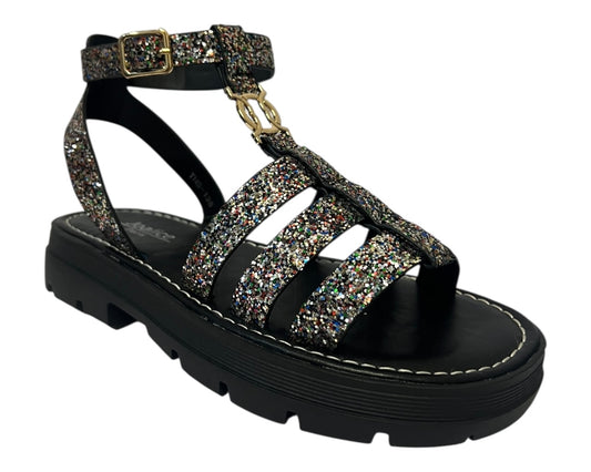 Women's Ankle Strap Glitter Sandals