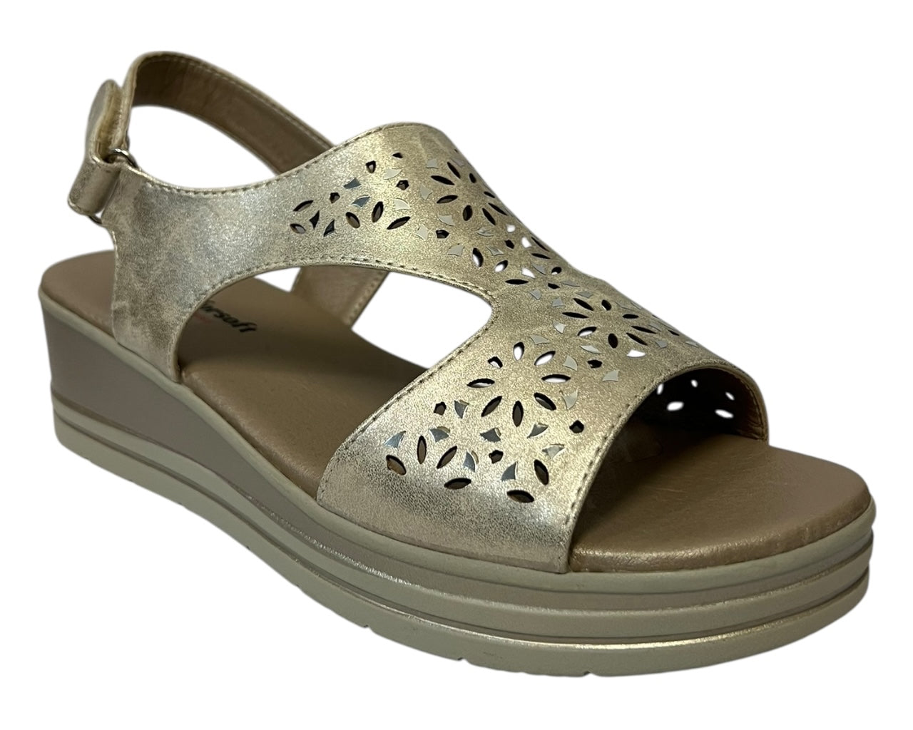 Women's Cushioned Wedge Sandals with Adjustable Ankle Strap