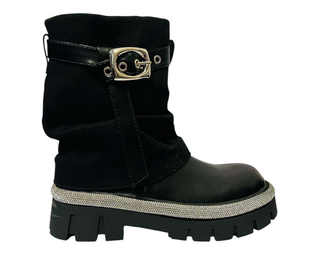 Women's Fold Over Rhinestone Ankle Boots