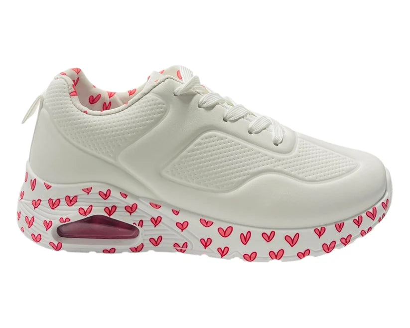 Air-Cushion Lace-Up Sneakers with Printed Design