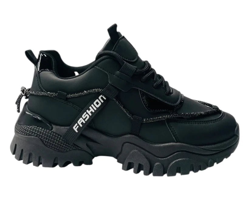 Women's Chunky Sole Lace Up Sports Trainers