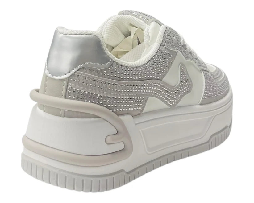 Platform Rhinestone Lace Up Trainers