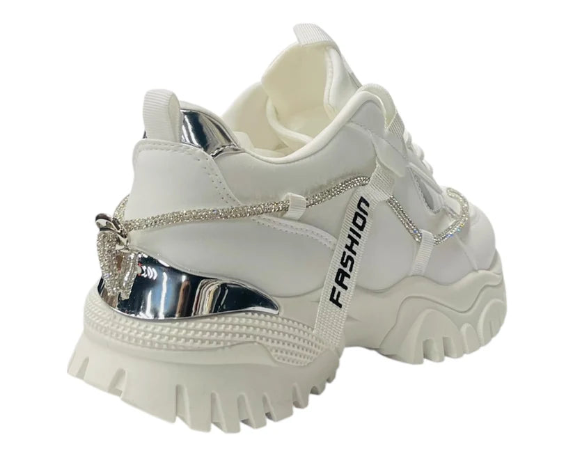 Women's Chunky Sole Lace Up Sports Trainers