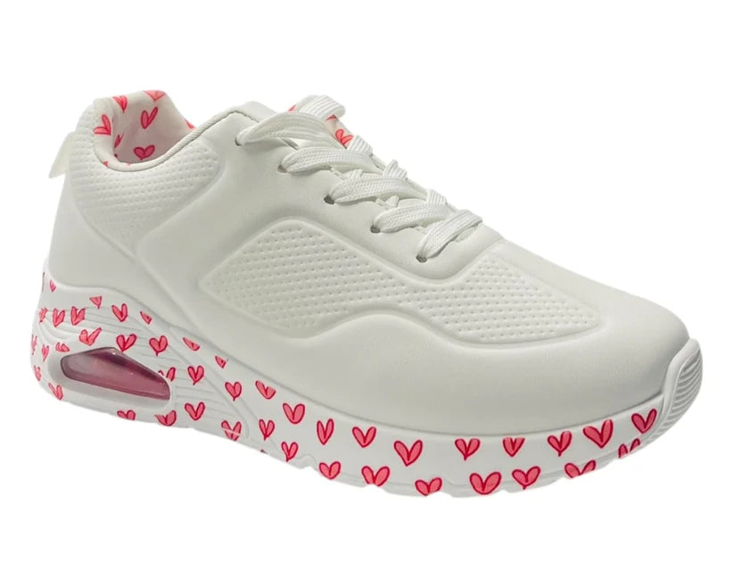 Air-Cushion Lace-Up Sneakers with Printed Design