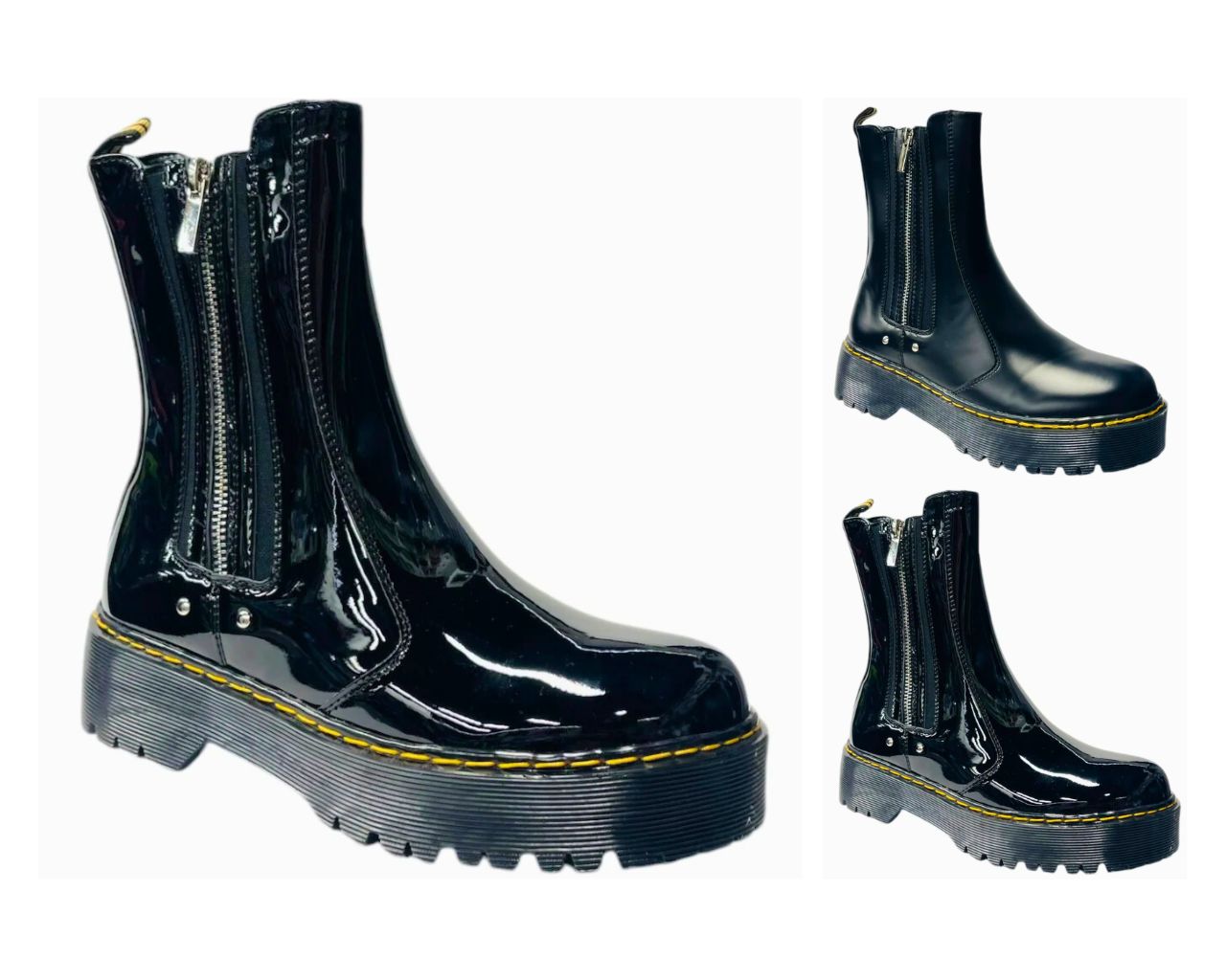 Women's Chunky Sole Zip Chelsea Ankle Boots